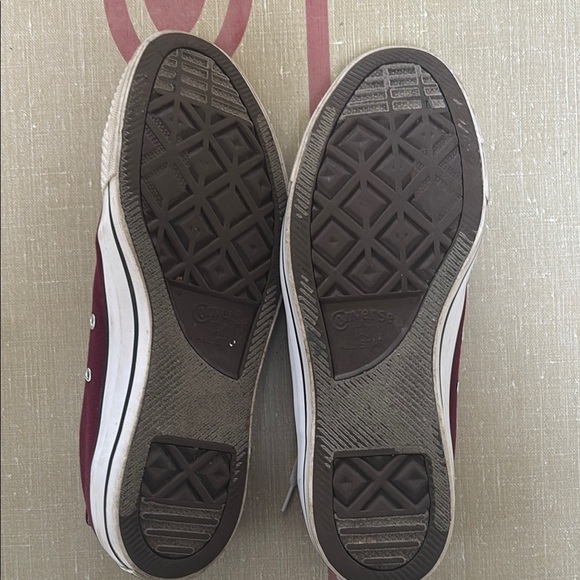 Converse Maroon Canvas Sneakers with White Laces - Picture 3 of 3